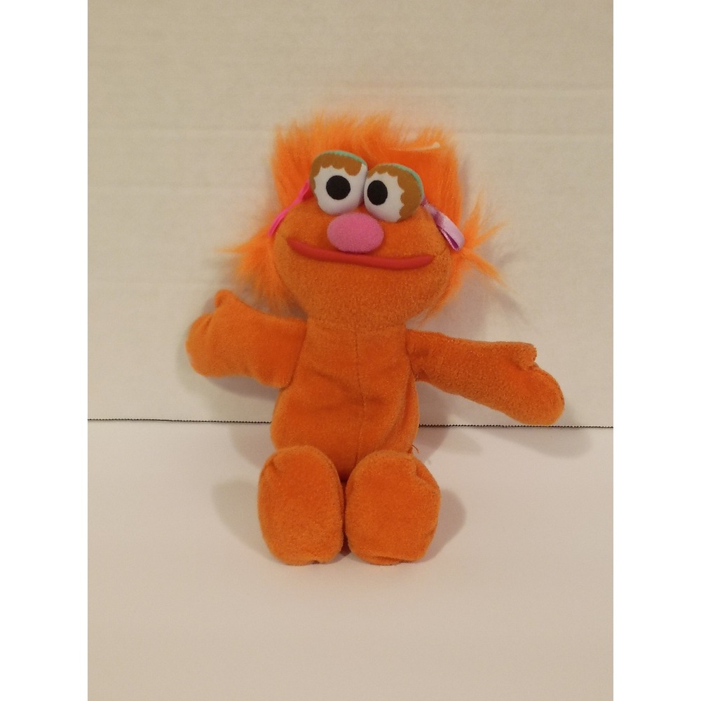 Vintage 1997 Tyco Sesame Street Zoe Plush Orange Beanbag‎ Toy 33628/34641